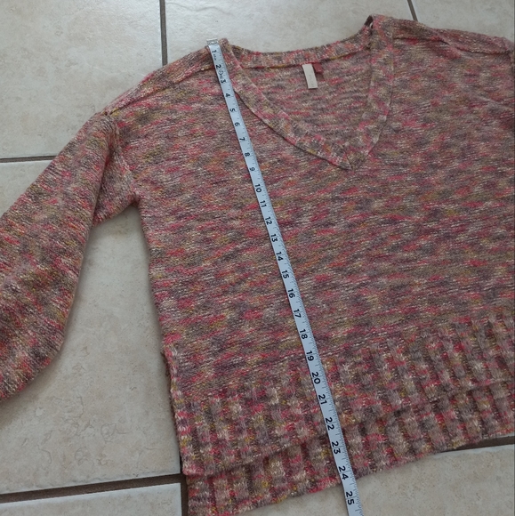 Anthropologie Pilcro Oversized Deep V-neck Sweater Heather Multi S - Picture 13 of 14